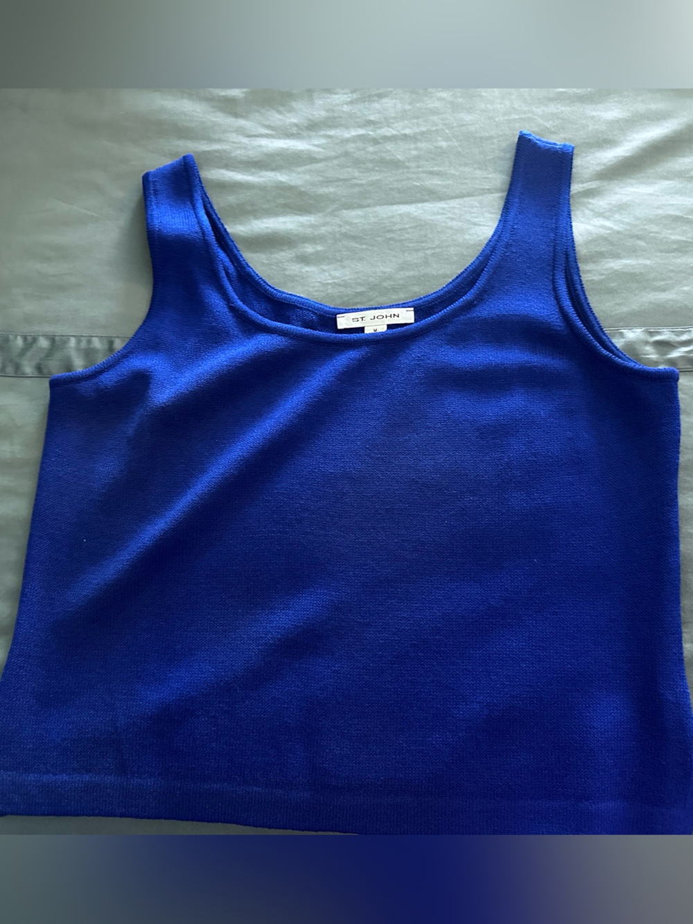 St. John Knits Blue Tank Top, Size Medium